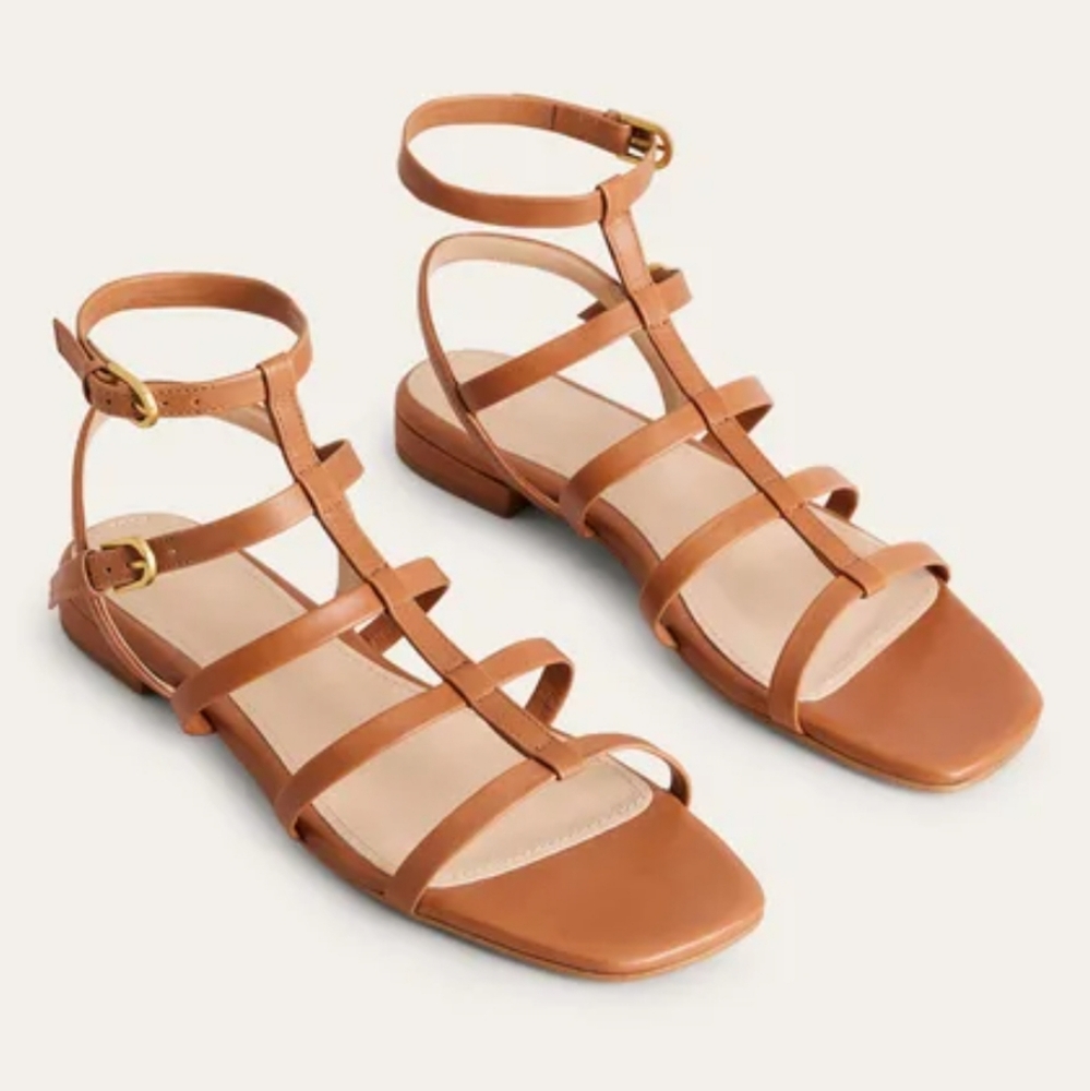 BODEN sandals leather gladiator style tan women's size 38